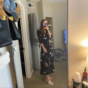 Maxi floral wrap dress